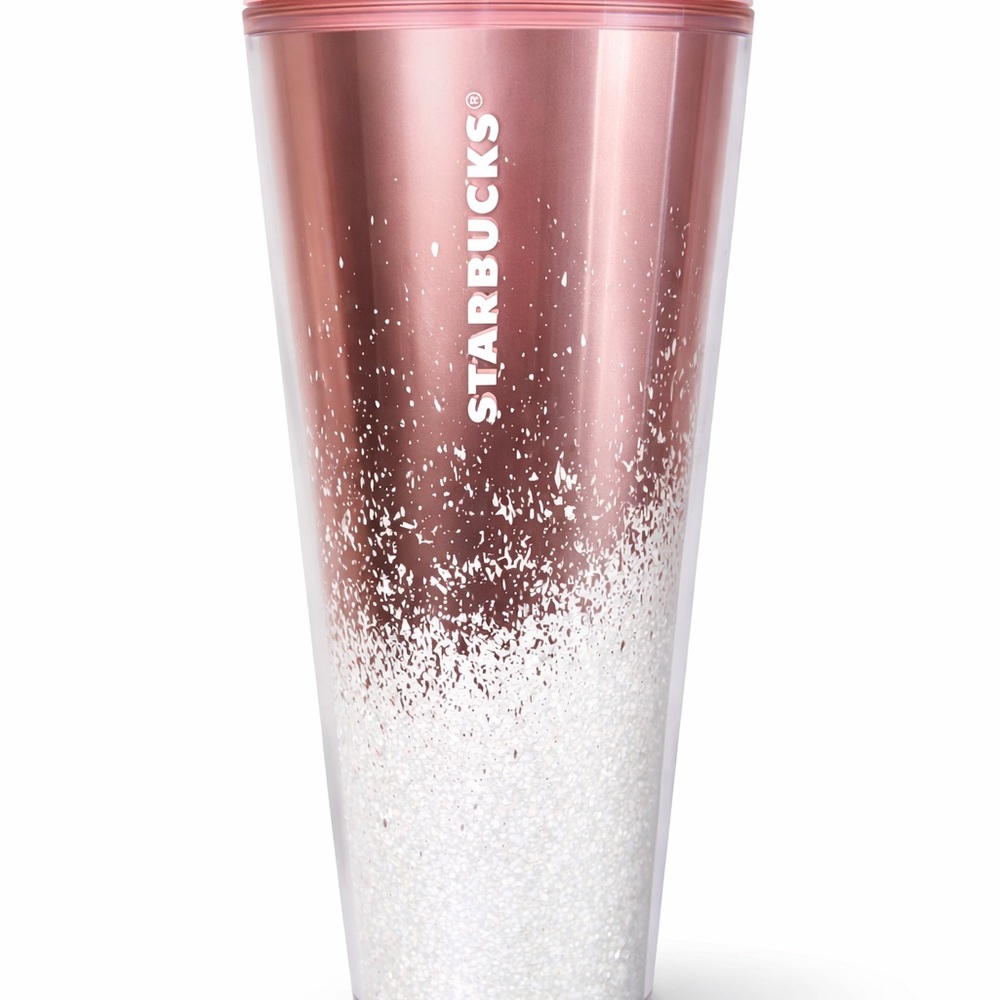 Starbucks Pink and White Glitter Tumbler